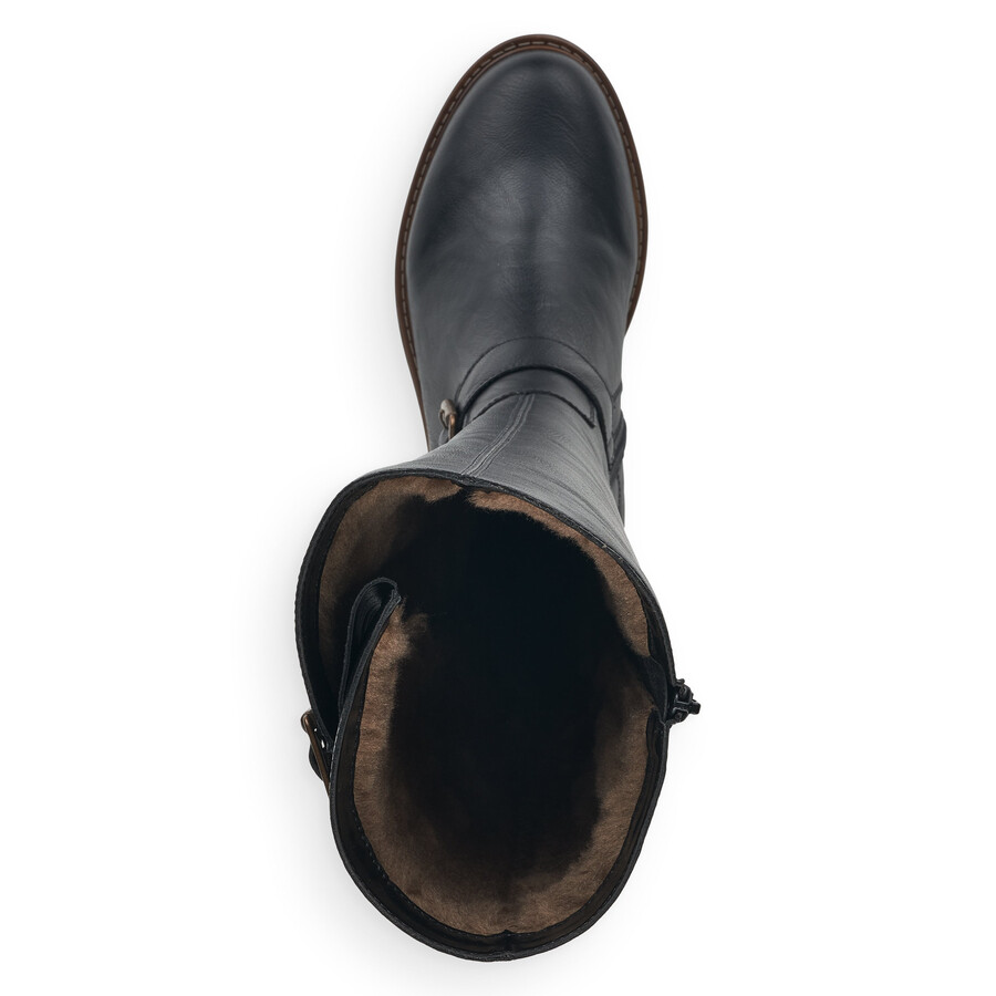 botas negras con cremallera para mujer remonte r6590-01