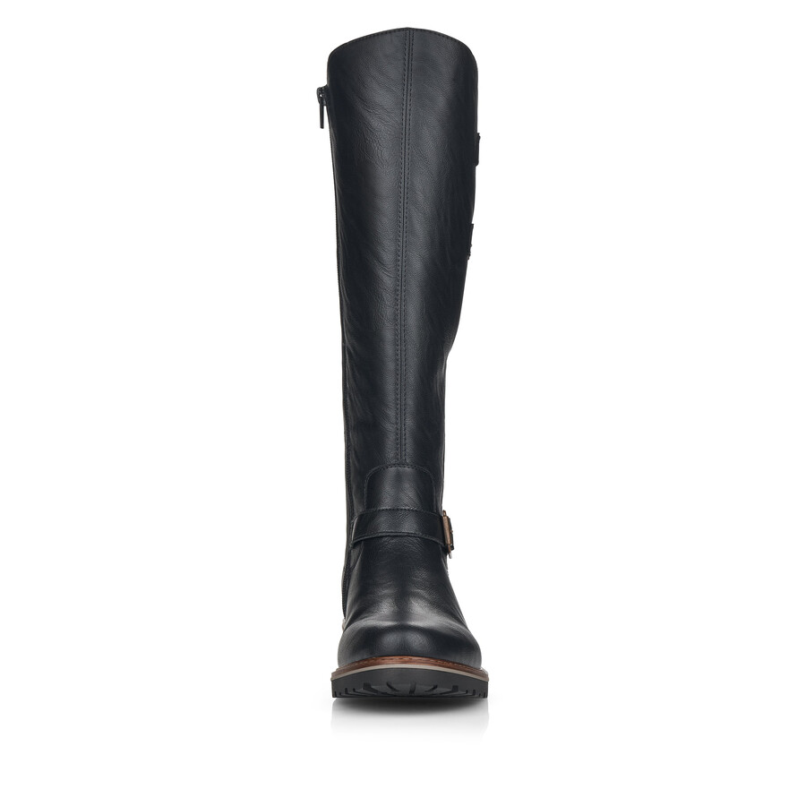 botas negras con cremallera para mujer remonte r6590-01