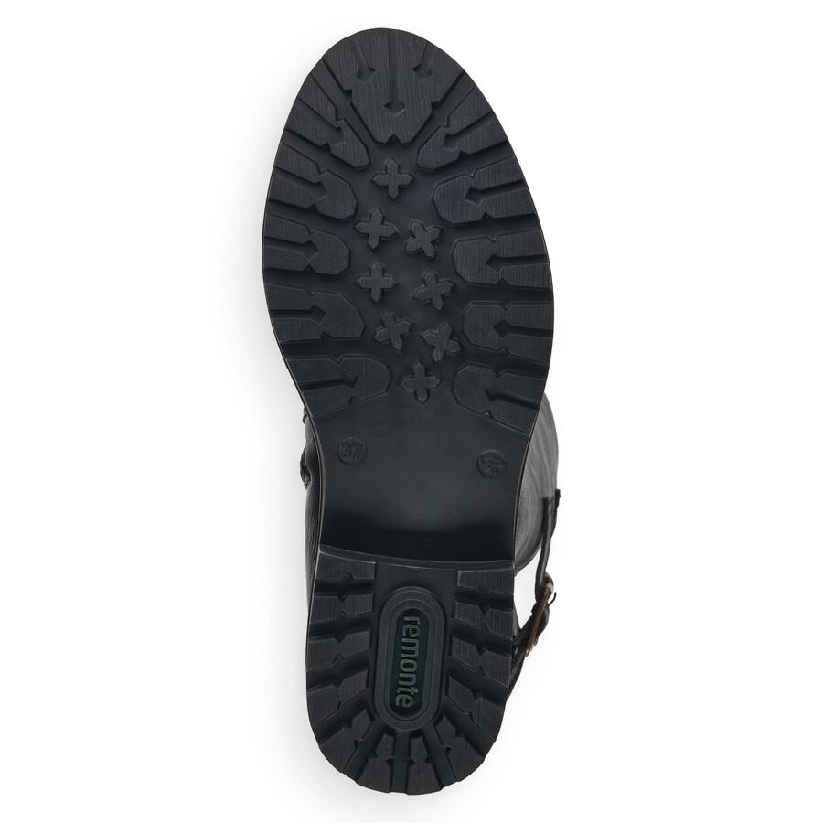 botas negras con cremallera para mujer remonte r6590-01