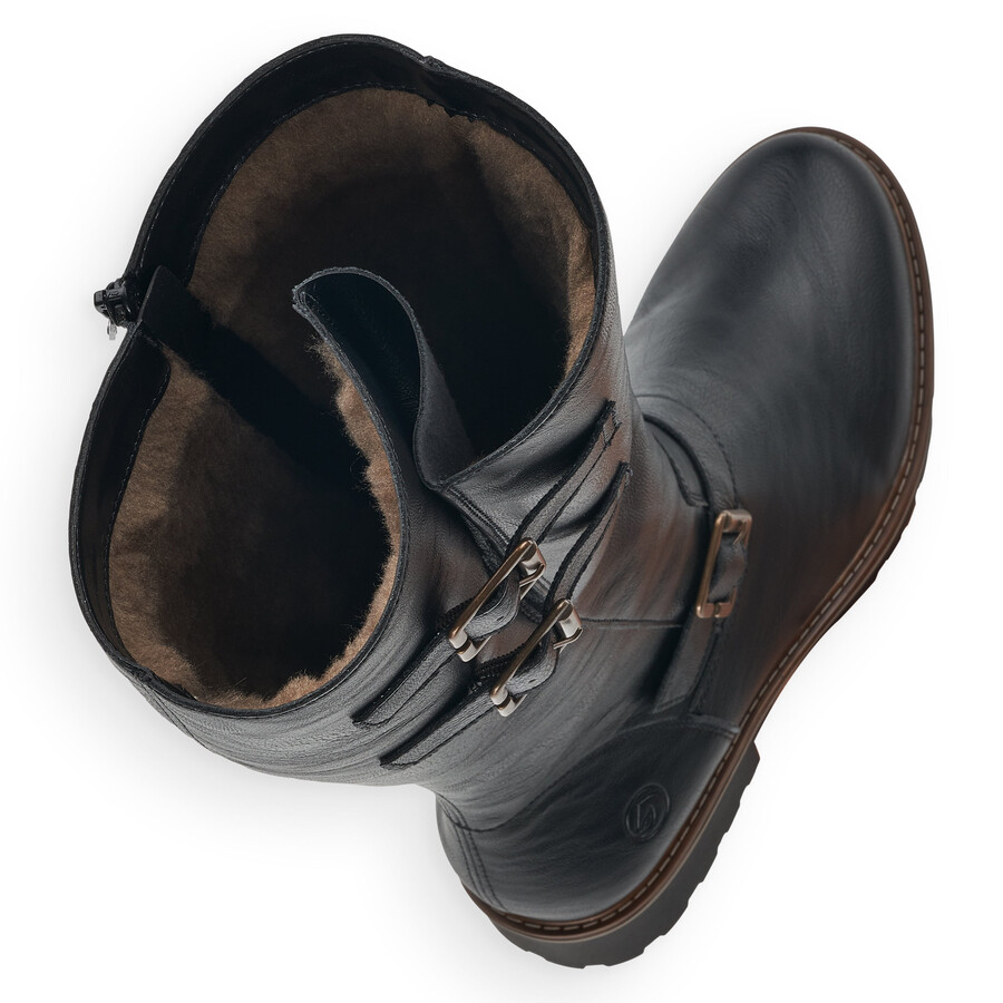 botas negras con cremallera para mujer remonte r6590-01