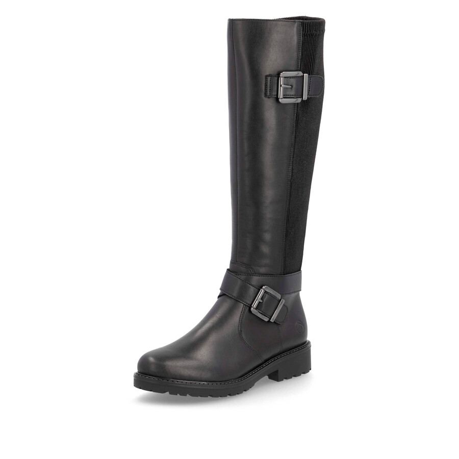 botas negras con cremallera para mujer remonte r6593-00
