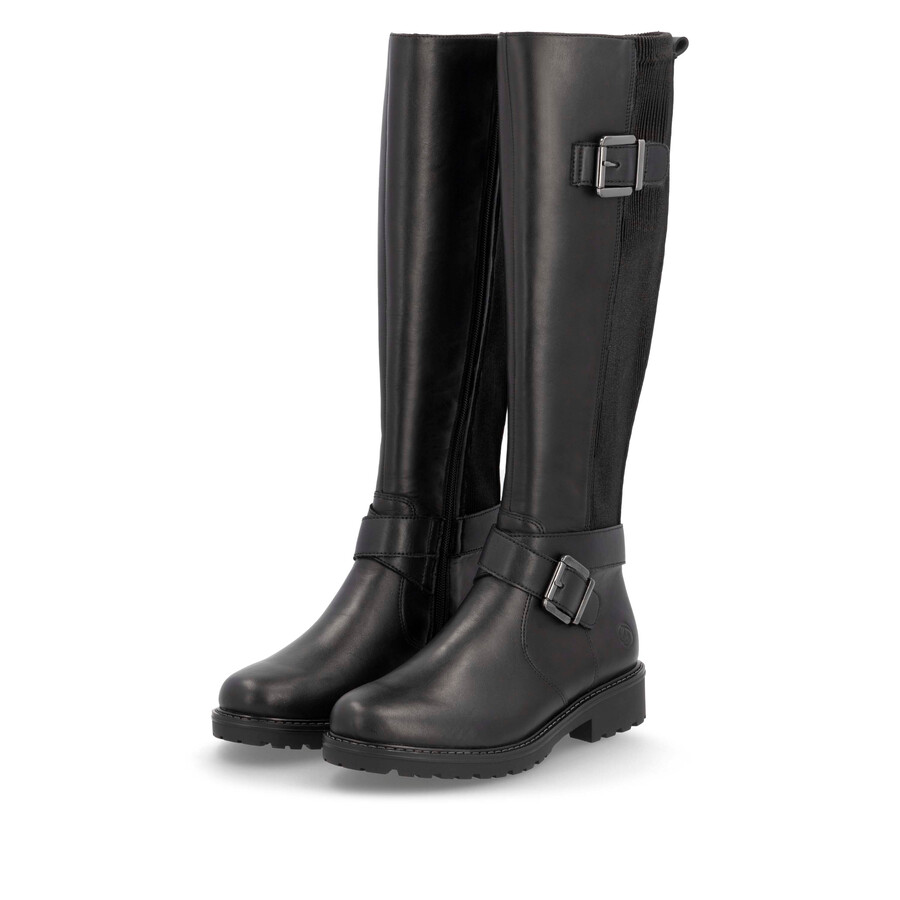 botas negras con cremallera para mujer remonte r6593-00
