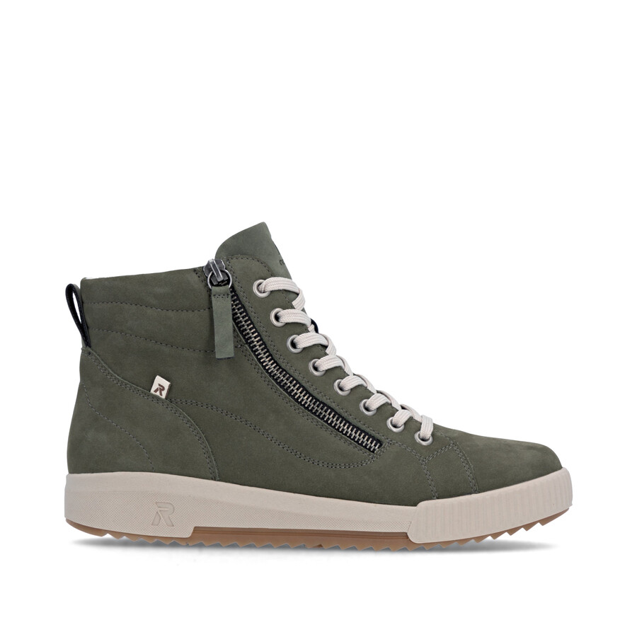 botas verdes con cremallera para mujer rieker sport w0164-54
