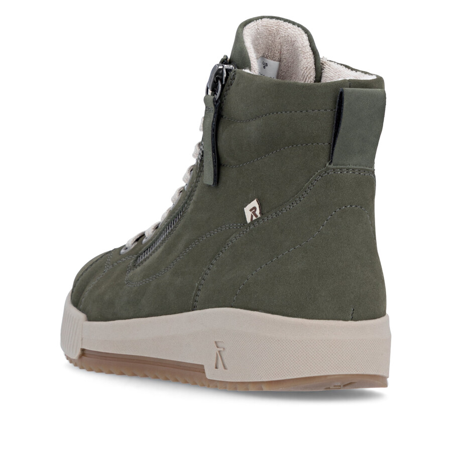 botas verdes con cremallera para mujer rieker sport w0164-54