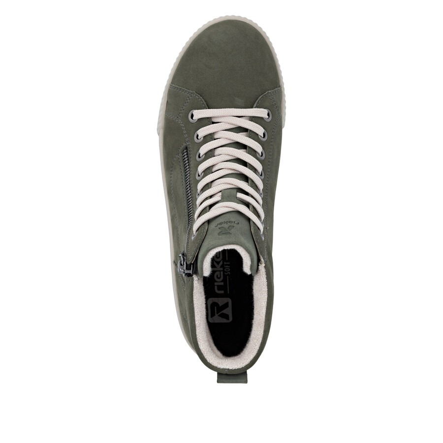 botas verdes con cremallera para mujer rieker sport w0164-54