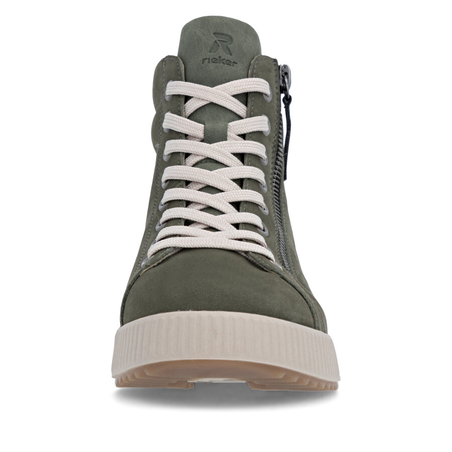 botas verdes con cremallera para mujer rieker sport w0164-54
