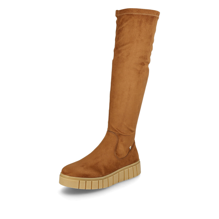 botas marrones con cremallera para mujer rieker sport w1080-24