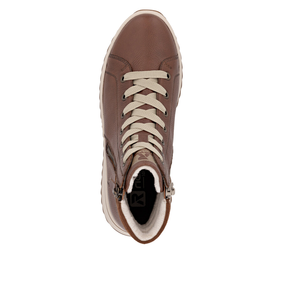 botas marrones con cremallera para mujer rieker sport w3870-24