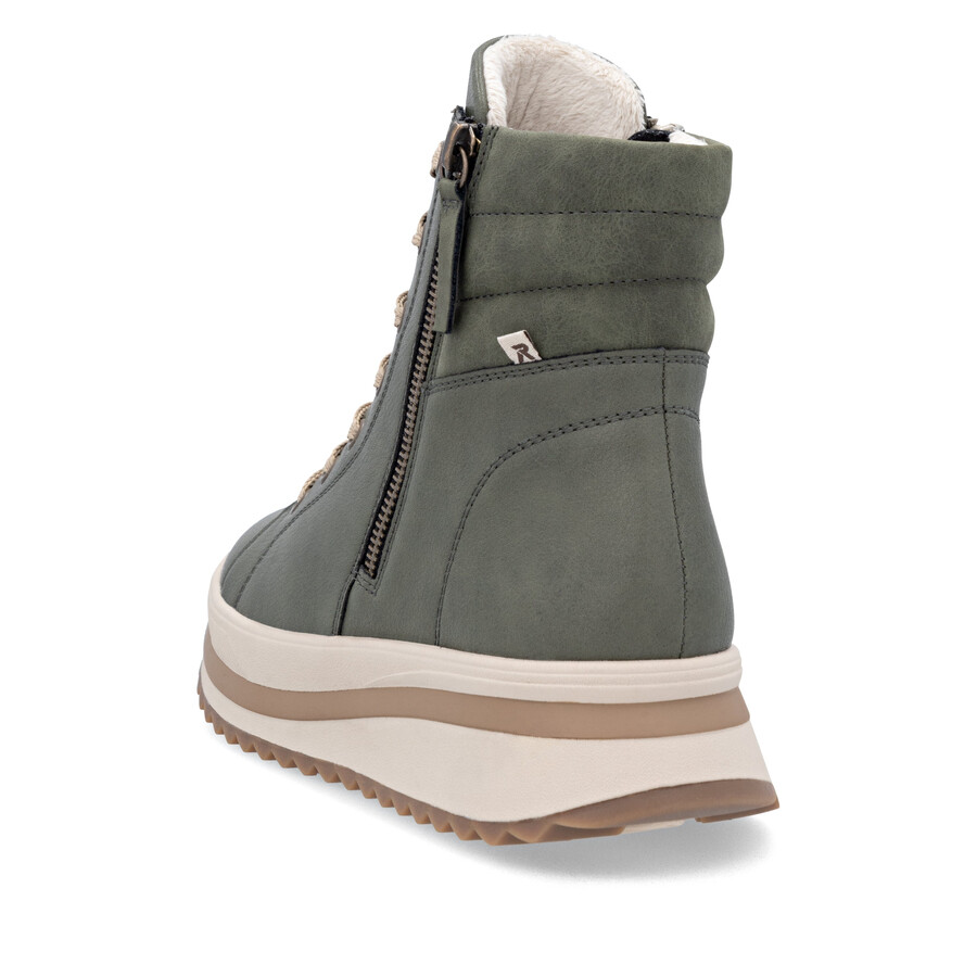botas verdes con cremallera para mujer rieker sport w3870-54