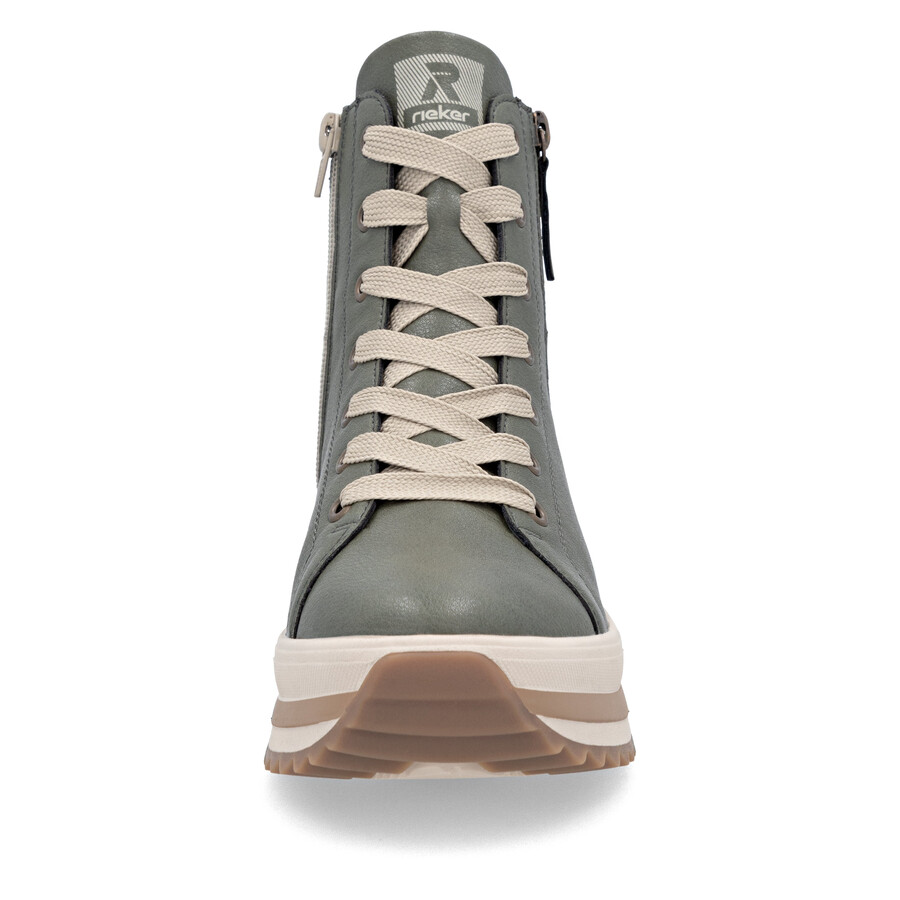 botas verdes con cremallera para mujer rieker sport w3870-54