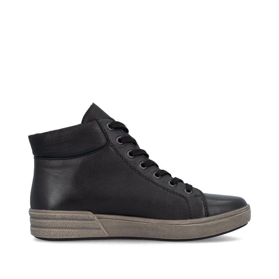 botas negras con cremallera para mujer rieker x0709-01