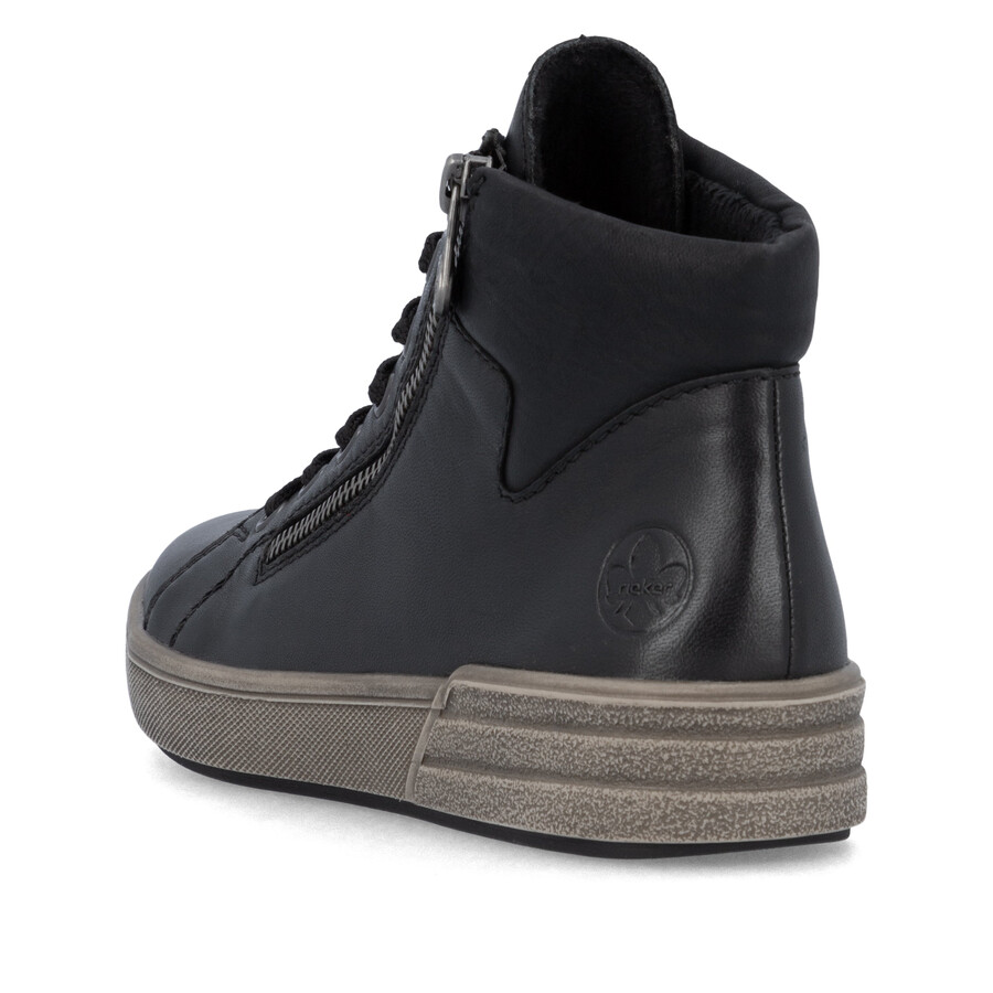 botas negras con cremallera para mujer rieker x0709-01