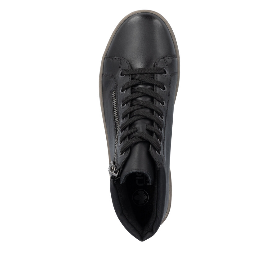 botas negras con cremallera para mujer rieker x0709-01