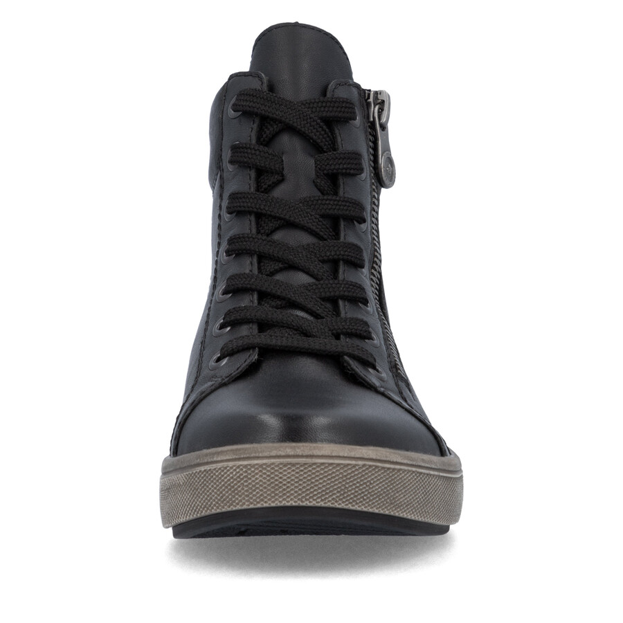 botas negras con cremallera para mujer rieker x0709-01