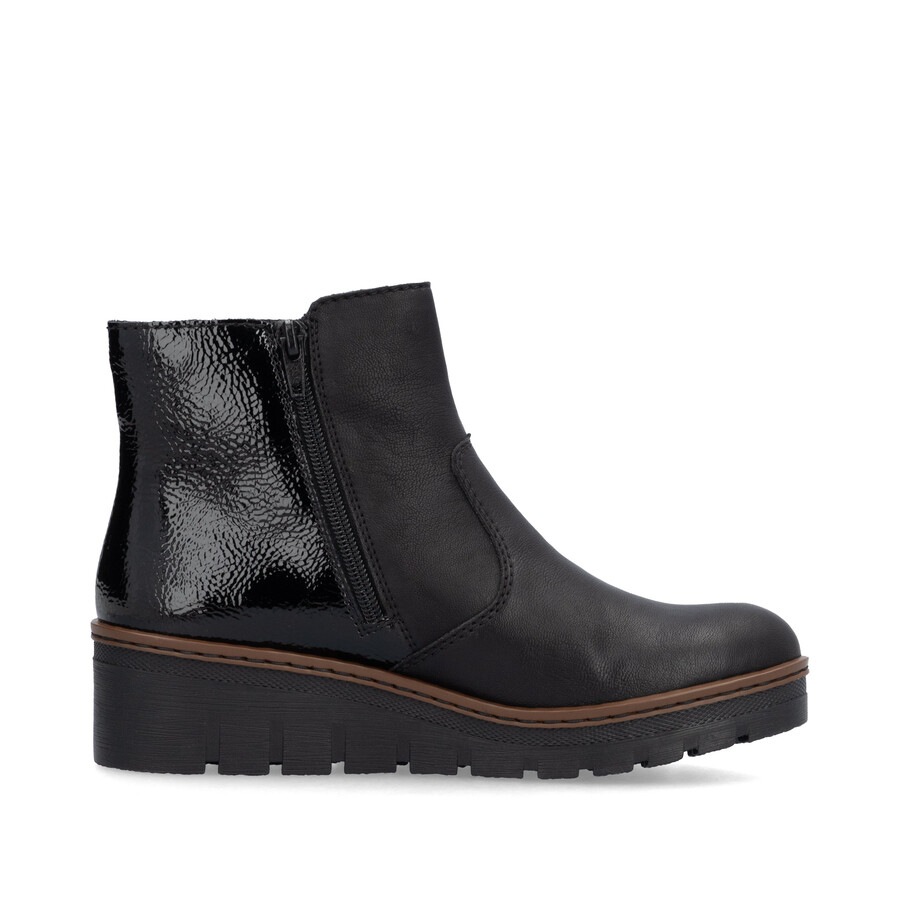 botas negras con cremallera para mujer rieker x9150-00