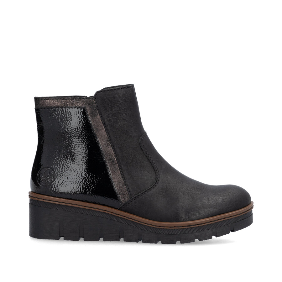 botas negras con cremallera para mujer rieker x9150-00