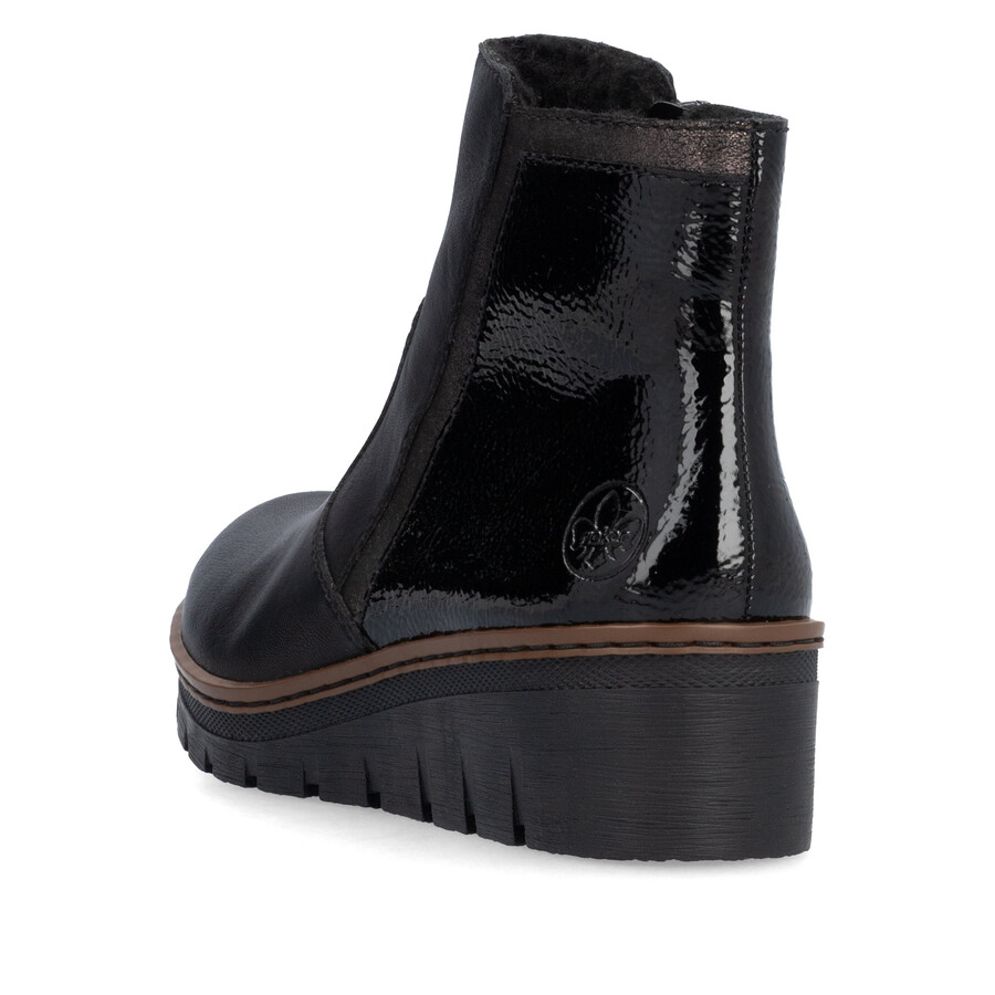 botas negras con cremallera para mujer rieker x9150-00