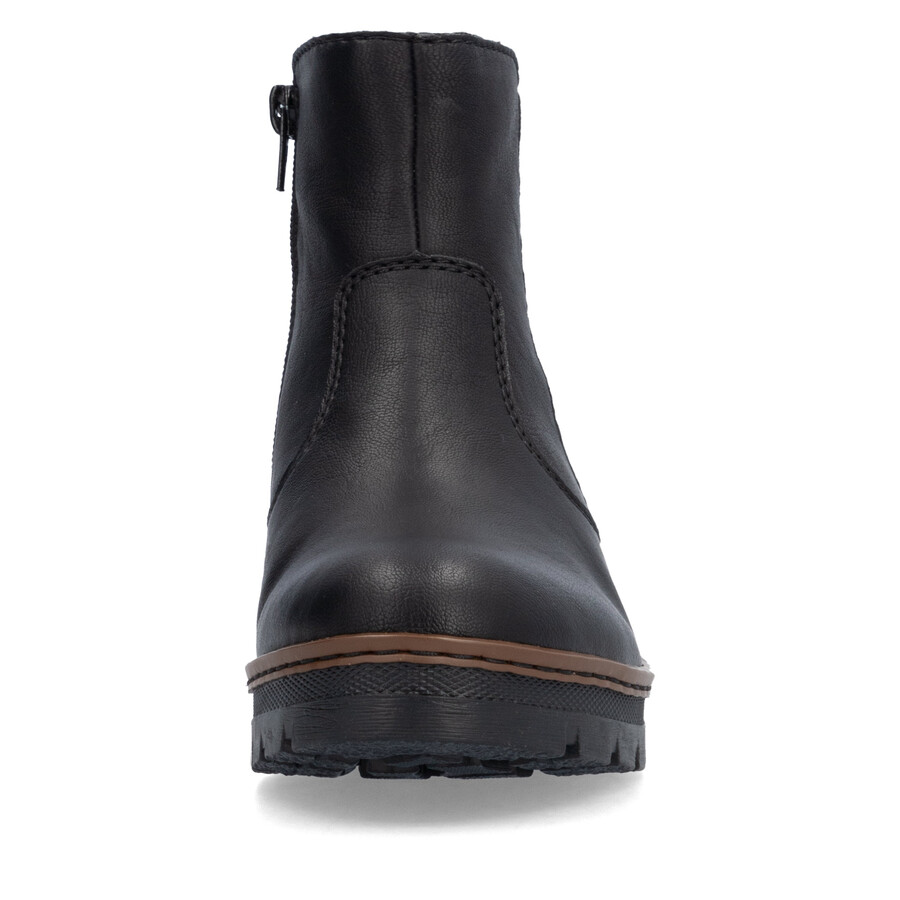 botas negras con cremallera para mujer rieker x9150-00