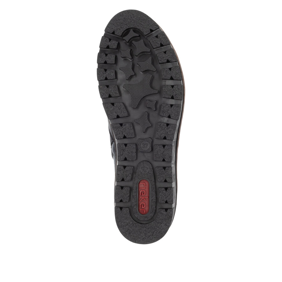 botas negras con cremallera para mujer rieker x9150-00