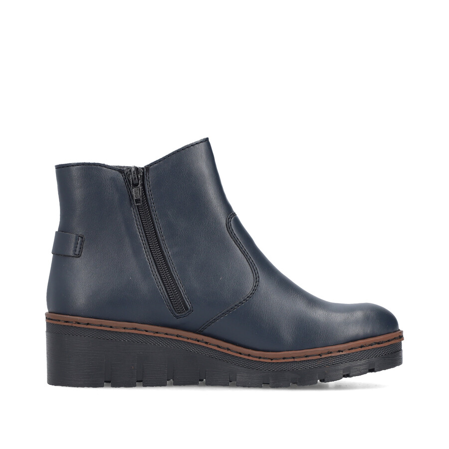 botas azules con cremallera para mujer rieker x9164-14