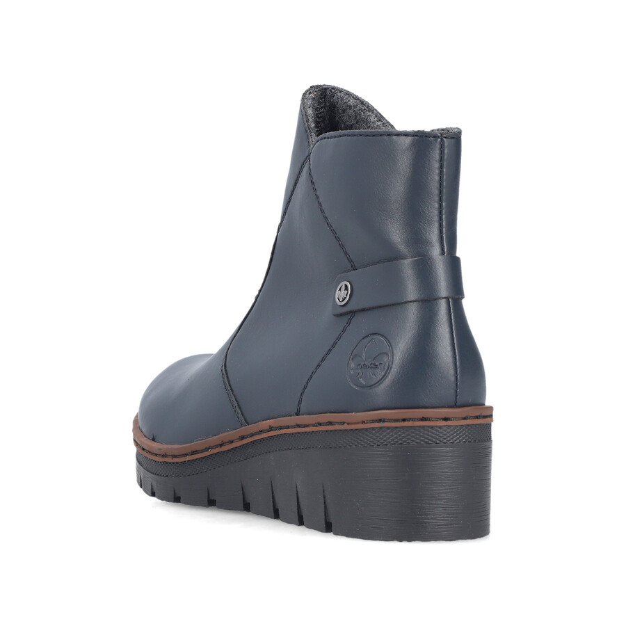 botas azules con cremallera para mujer rieker x9164-14