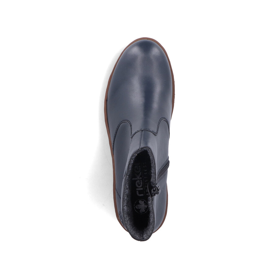 botas azules con cremallera para mujer rieker x9164-14