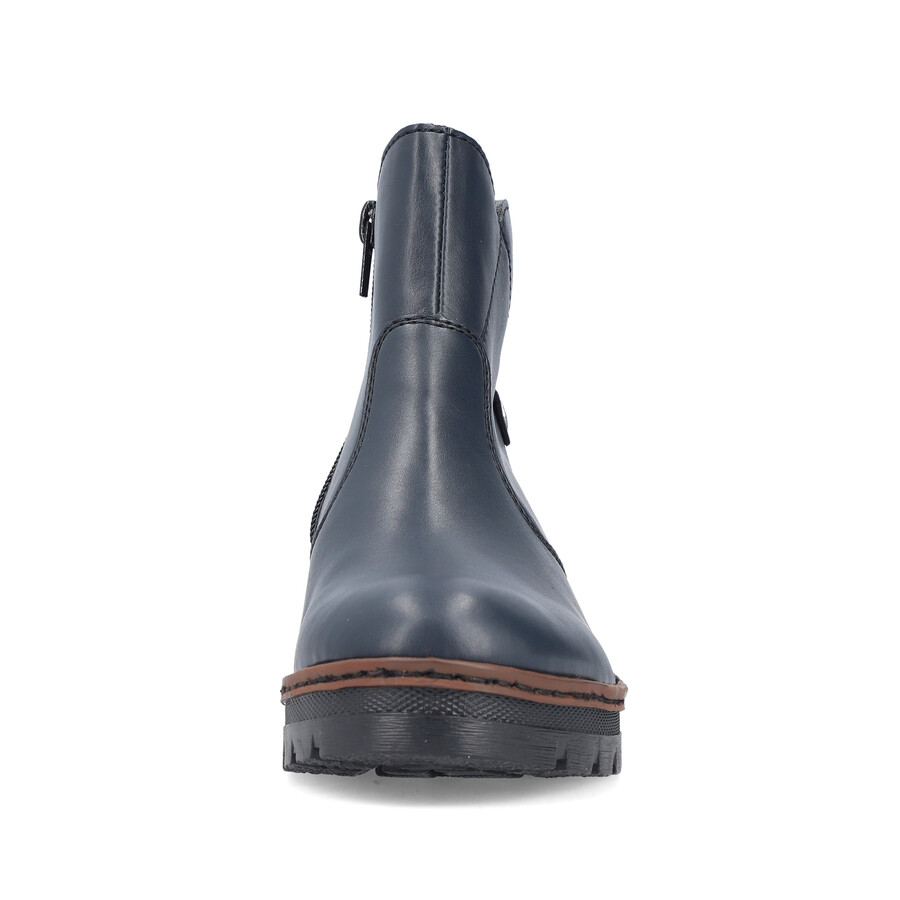 botas azules con cremallera para mujer rieker x9164-14