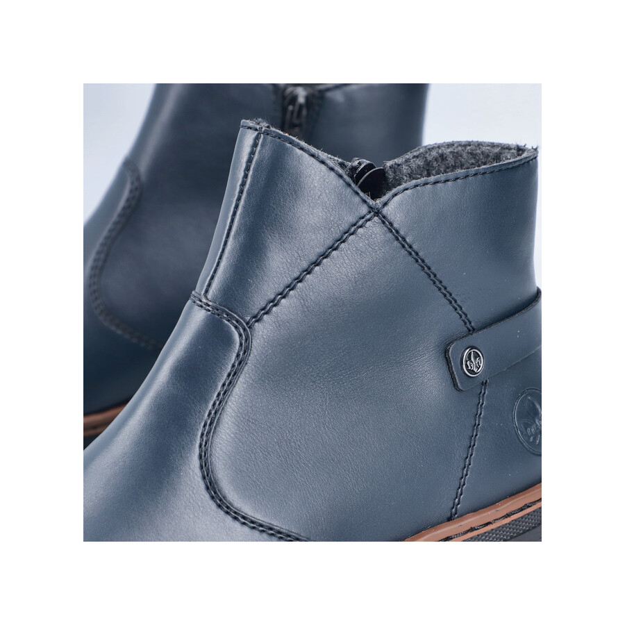 botas azules con cremallera para mujer rieker x9164-14