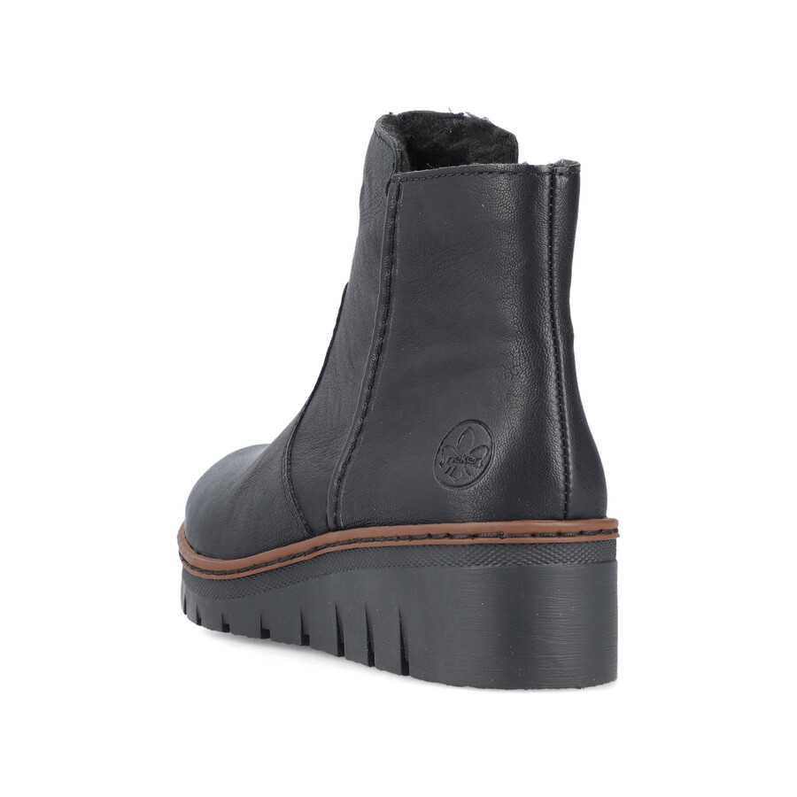 botas negras con cremallera para mujer rieker x9165-00