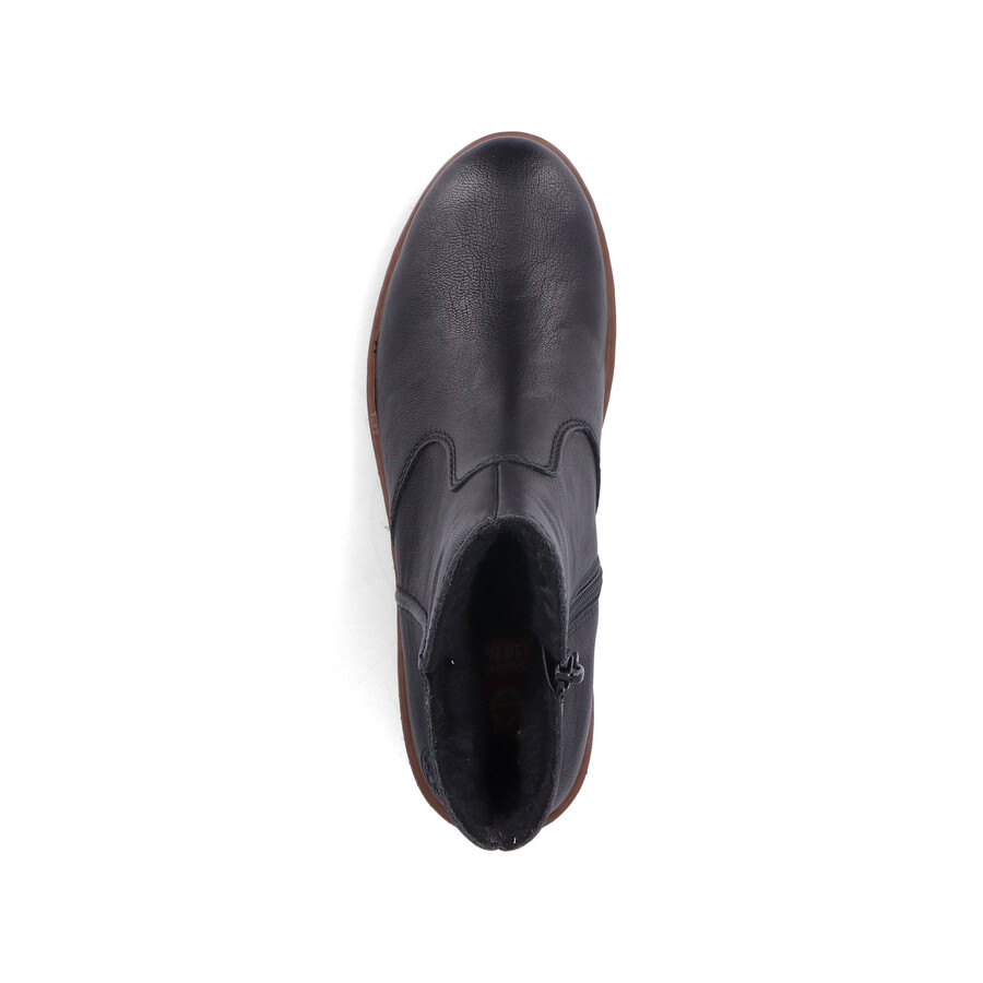 botas negras con cremallera para mujer rieker x9165-00