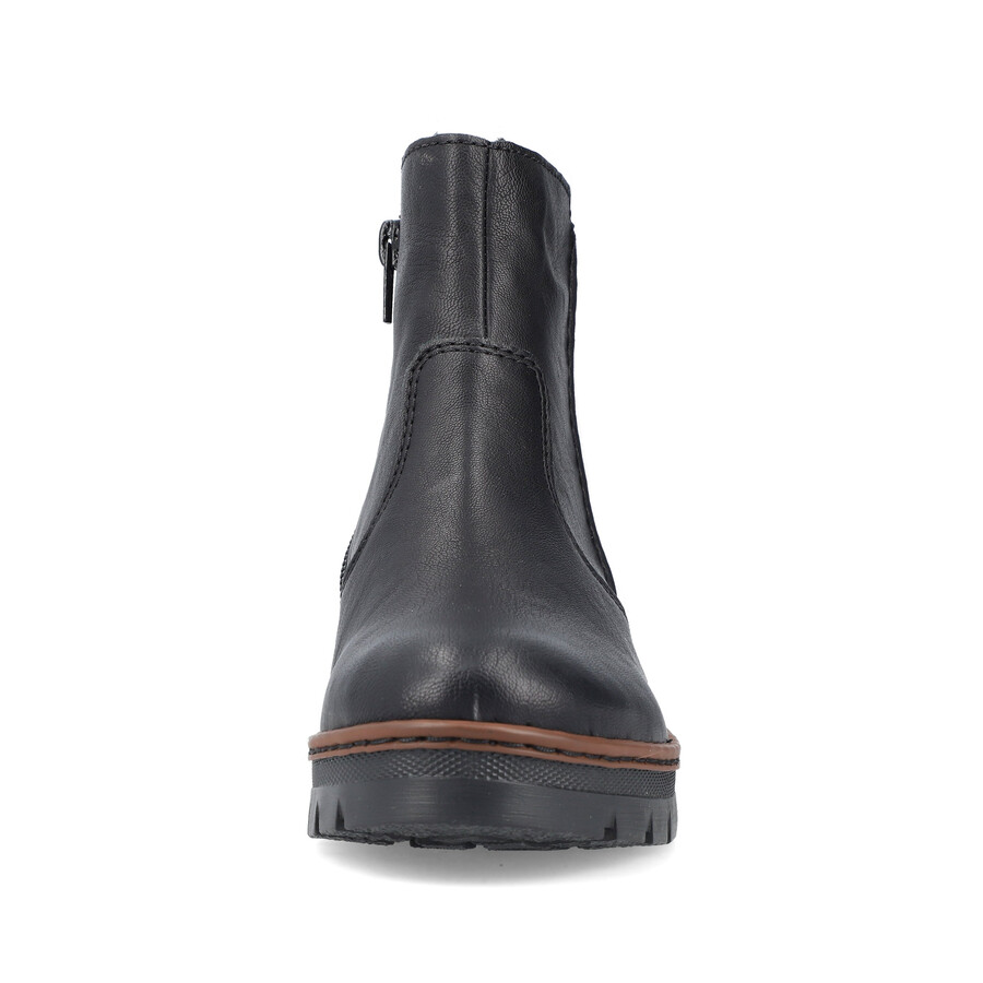 botas negras con cremallera para mujer rieker x9165-00