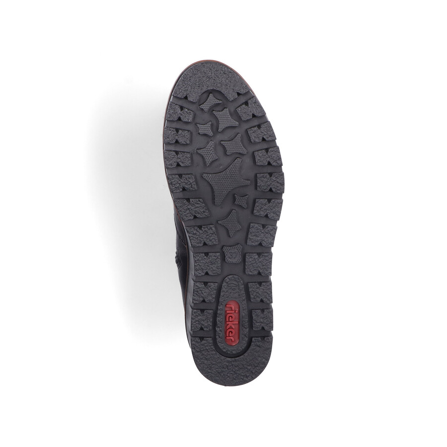 botas negras con cremallera para mujer rieker x9165-00