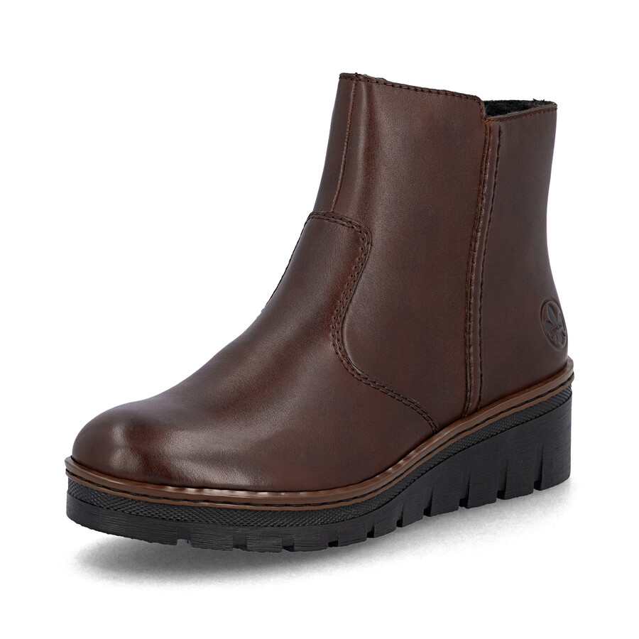 botas marrones con cremallera para mujer rieker x9165-27