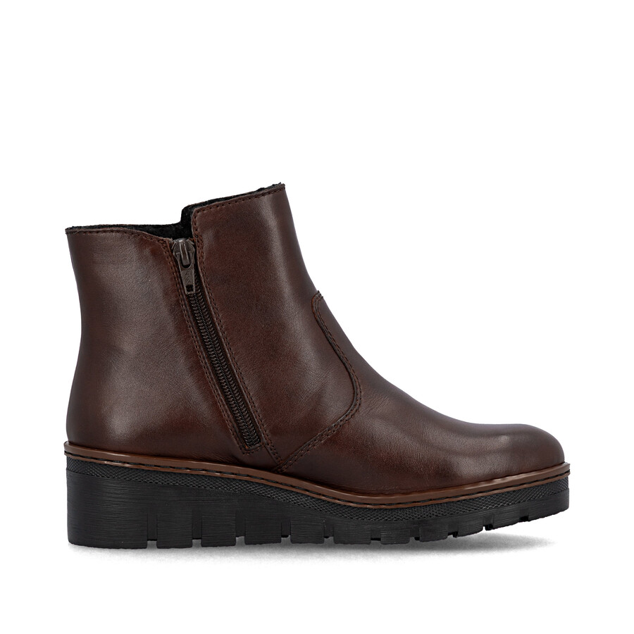 botas marrones con cremallera para mujer rieker x9165-27