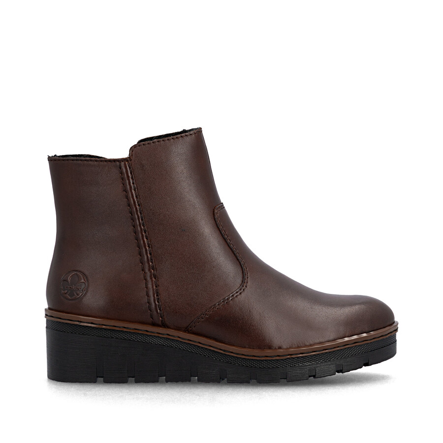 botas marrones con cremallera para mujer rieker x9165-27