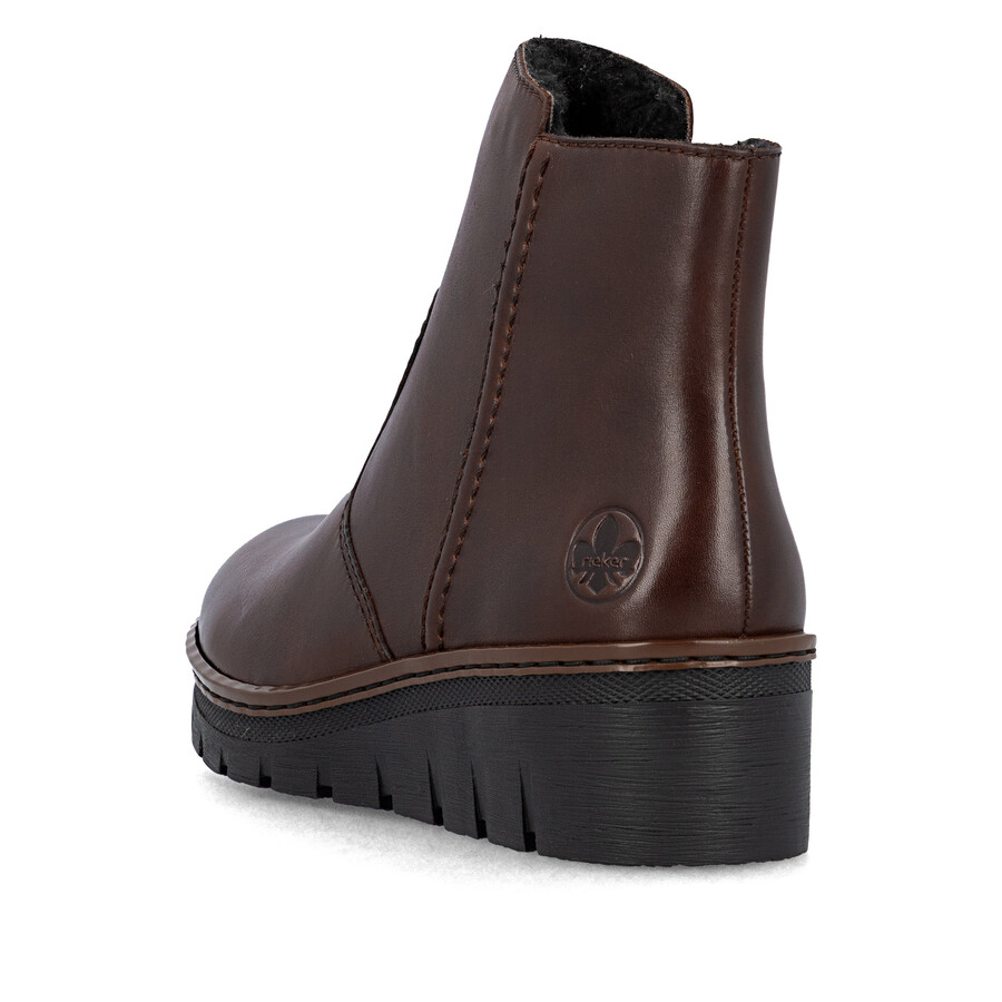 botas marrones con cremallera para mujer rieker x9165-27