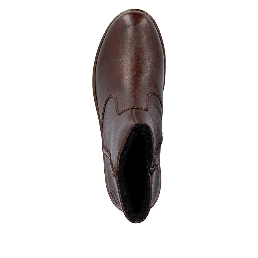 botas marrones con cremallera para mujer rieker x9165-27