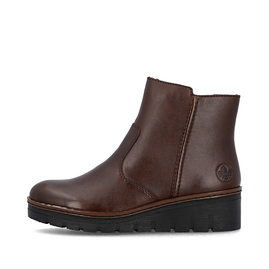 botas marrones con cremallera para mujer rieker x9165-27