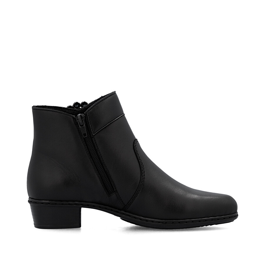 botas negras con cremallera para mujer rieker y0797-00