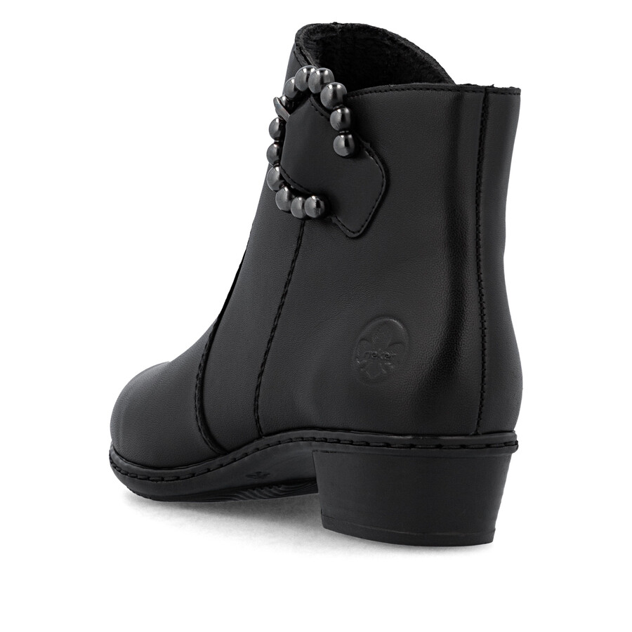 botas negras con cremallera para mujer rieker y0797-00