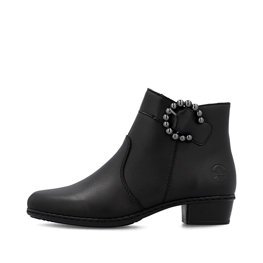 botas negras con cremallera para mujer rieker y0797-00
