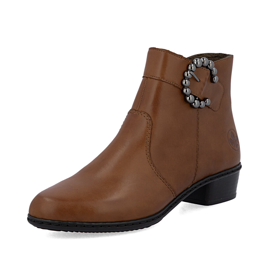 botas marrones con cremallera para mujer rieker y0797-24