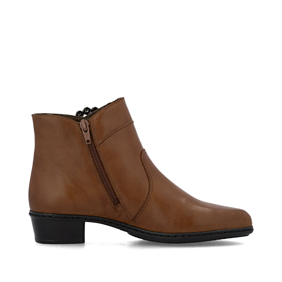 botas marrones con cremallera para mujer rieker y0797-24