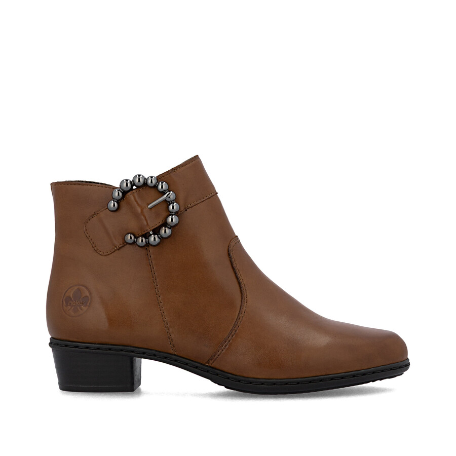 botas marrones con cremallera para mujer rieker y0797-24