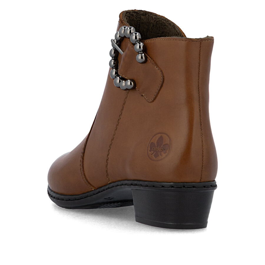 botas marrones con cremallera para mujer rieker y0797-24
