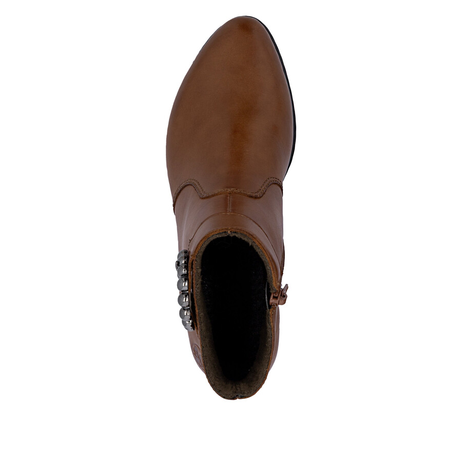botas marrones con cremallera para mujer rieker y0797-24