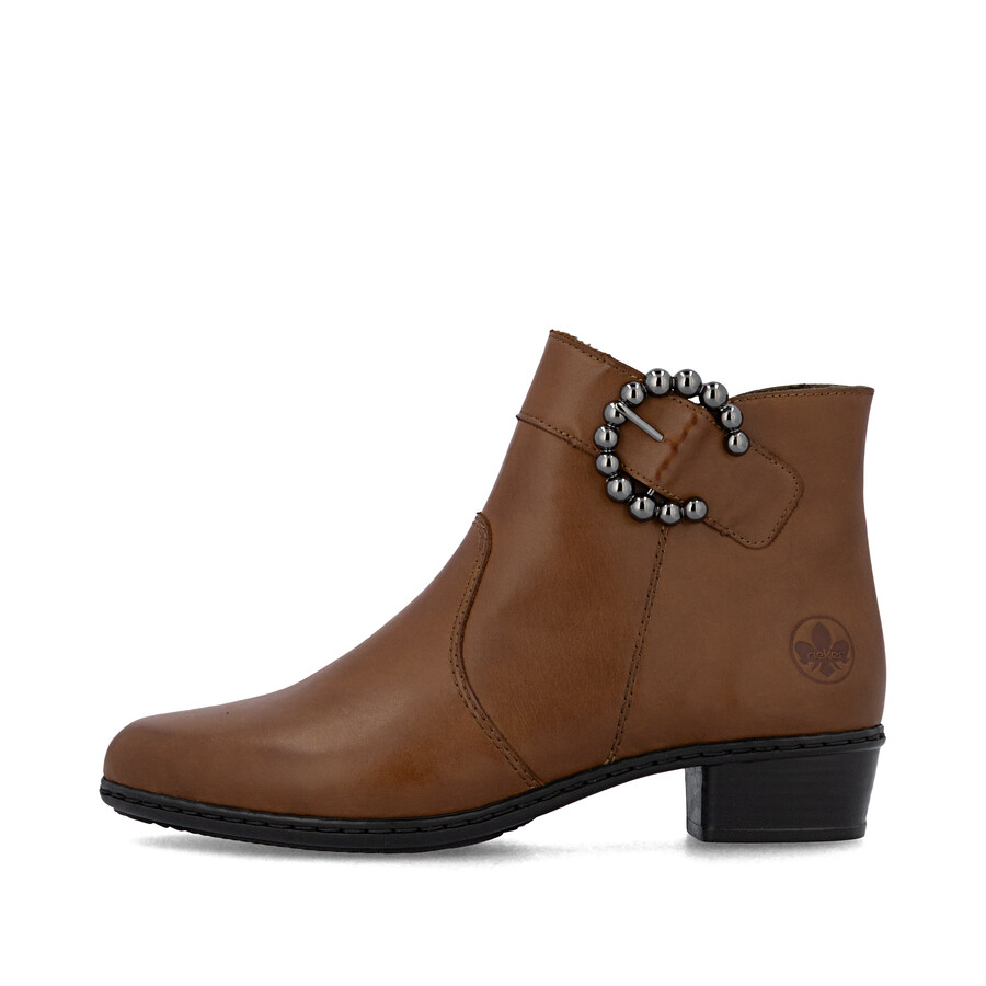 botas marrones con cremallera para mujer rieker y0797-24