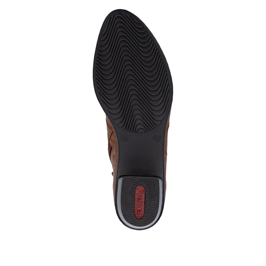 botas marrones con cremallera para mujer rieker y0797-24