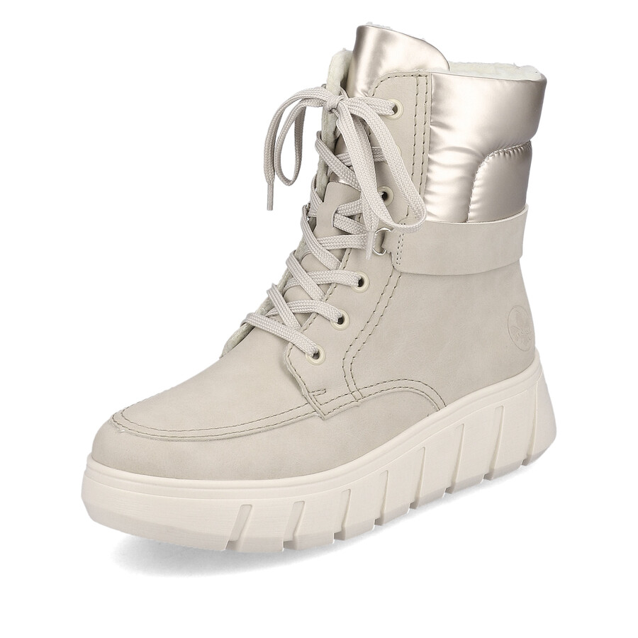 botas beige con cremallera para mujer rieker y3503-62
