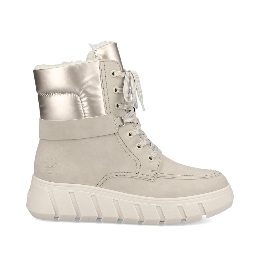 botas beige con cremallera para mujer rieker y3503-62